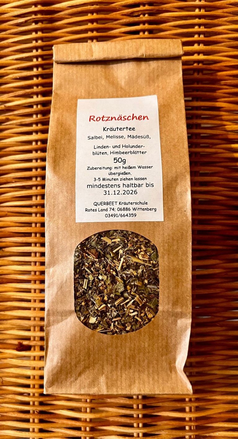 Rotznäschen Kräutertee von Sabine Priezel im Gesundheitshaus Biedermann